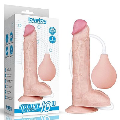 Pênis de Borracha Com Simulador De Ejaculação LOVETOY SQUIRT EXTREME 10