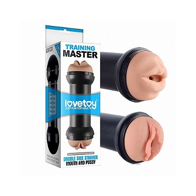 Masturbador com Vagina, Boca e Formato de Halter - 21 x 7,6 cm Lovetoy Training Master