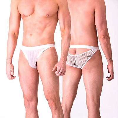 SEXY FANTASY - Cueca Tela com Tule Tamanho Único | COR: Branco