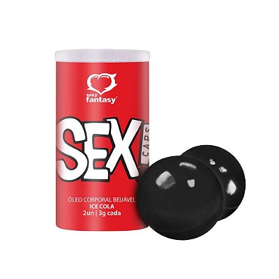 SEXY FANTASY SEX CAPS - Bolinha Explosiva Beijável com 2 Unidades | AROMA: ICE COLA