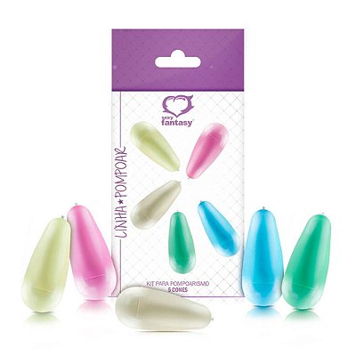SEXY FANTASY - Kit Pesos 5 Cones Vaginais Pompoarismo 20g, 32g, 45g, 57g E 70g