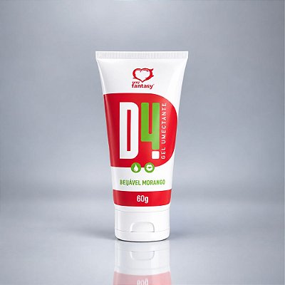 Gel Lubrificante Íntimo Beijável Morango 60g – Aqua Gel D4 Sexy Fantasy
