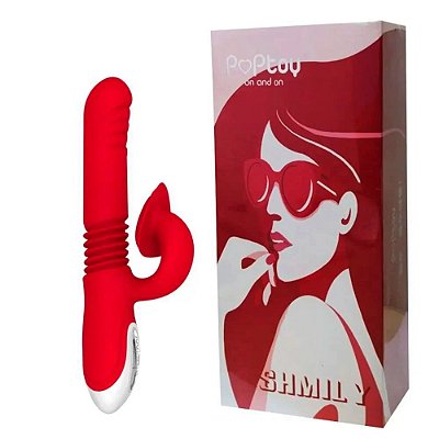 INTT POPTOY SHMILY - Vibrador Estimulador De Ponto G E Clitóris Com Função Vai e Vem Recarregável 8 Modos de Vibração