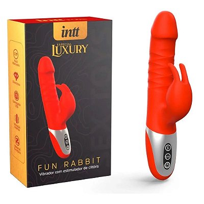 INTT ESPECIAL LUXURY FUN RABBIT - Vibrador Estimulador De Ponto G e Clitóris Com 7 Modos De Vibração E Função Vai e Vem