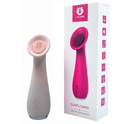 Vibrador Estimulador De Clitóris Com Cerdas Rosa - S-Hande Sunflower