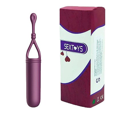 Cápsula Vibratória Recarregável Em Silicone Com 10 Modos De Vibrações 17,7 X 2,8 Cm | Cor: Roxo