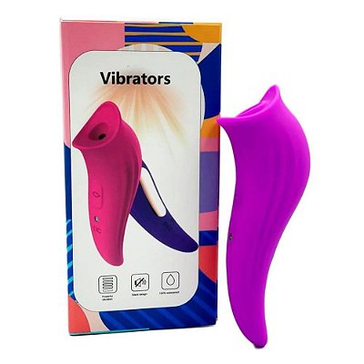 Vibrador Recarregável Com Estimulador De Clitóris 8 Modos De Vibração 13 X 2,5 Cm | Cor: Roxo