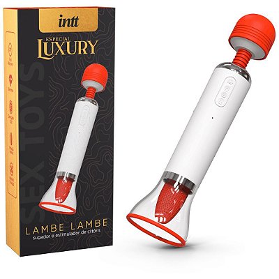 INTT ESPECIAL LUXURY LAMBE LAMBE -  Massageador e Sugador Com Língua Estimuladora De Clitóris 12 Modos de Vibração