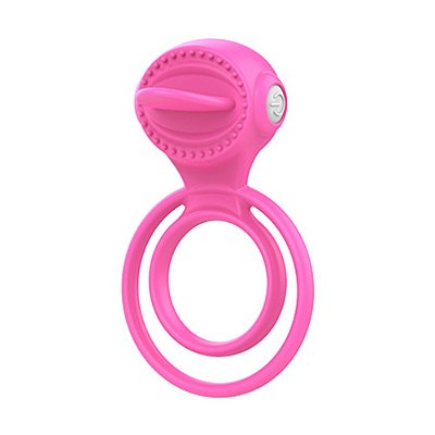 Anel Peniano Com Estimulador De Clitóris E Vibração Única Feito Em Silicone  - 5 X 4 Cm | COR: Rosa