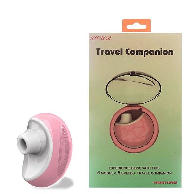 Travel Companion - Vibrador Sugador Estimulador De Clitóris 5 Modos De Sucção E Estojo Smart Recarregável - 9 X 7 Cm