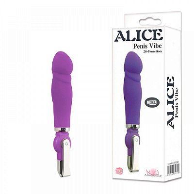 Vibrador Ponto G Recarregável Com 20 modos de Vibração Roxo - Alice Penis Vibe