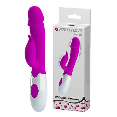 PRETTY LOVE PETER - Vibrador Estimulador de Ponto G e Clítoris em Silicone com 30 Modos de Vibração COR: Roxo