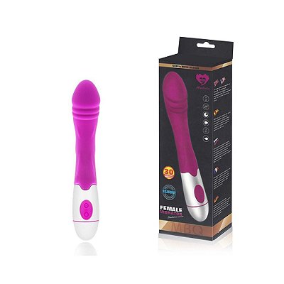 Female Vibrator - Vibrador Estimulador de Ponto G com Glande, Recarregável com 30 Níveis de Vibração - 20 x 3 cm