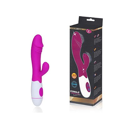 FEMALE VIBRATOR - Vibrador com Estimulador Clitoriano Recarregável e 30 Modos de Vibração