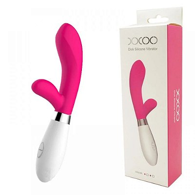 XXOO - Vibrador Flexível Estimulador de Ponto G e de Clítoris em Silicone com 10 Modos Vibrações 20,5 x 3 cm | Cor: Rosa