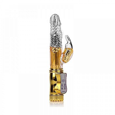 YOUVIBE  - Vibrador Rotativo Jack Rabbit 36 Funções com Estimulador Clitoriano Dourado