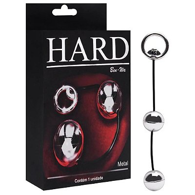 Hard Ben-wa - Colar Tailandês Com 2 Bolinhas Em Metal e Alça de Segurança | Cor: Cromado