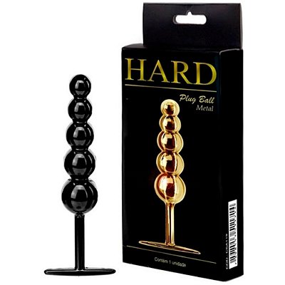 Plug Anal Ball 5 Esferas Metal Preto Escalonado - HARD