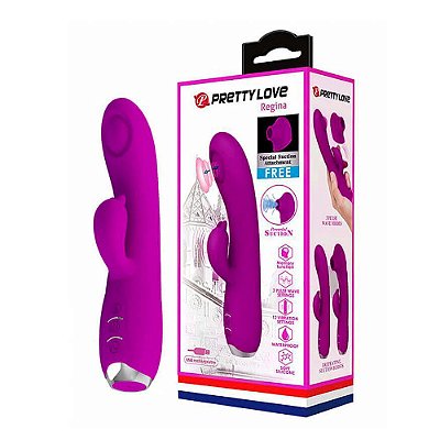 Vibrador Estimulador de Ponto G e Clitóris Com Sucção - PRETTY LOVE REGINA