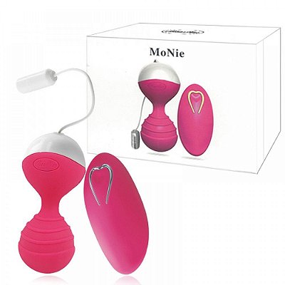 MoNie - Cápsula Vibratória Recarregável Em Silicone 10 Modos De Vibrações E Controle Remoto Sem Fio 8 X 3,6 Cm | Rosa