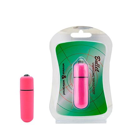 BULLET VIBRATING MASSAGER - Cápsula Vibratória com 10 Modos de Vibração e Resistente À Água - 5,5 X 1,5 CM | Cor: Rosa