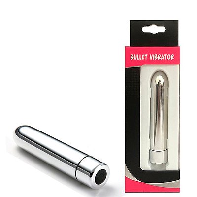 BULLET VIBRATOR - Cápsula Vibratória com 7 Modos de Vibração - 9,5 X 1,9 CM | Cor: Cromado