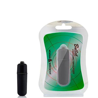 BULLET VIBRATING MASSAGER - Cápsula Vibratória com Única Vibração e Resistente À Água - 5,5 X 1,5 CM | Cor: Preto