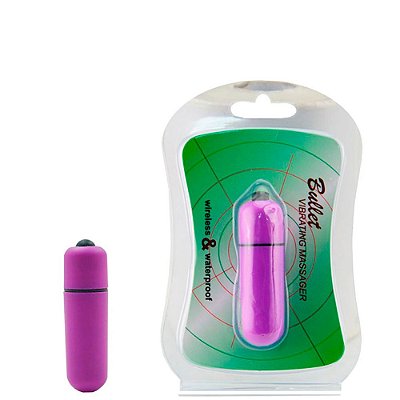 BULLET VIBRATING MASSAGER - Cápsula Vibratória com Única Vibração e Resistente À Água - 5,5 X 1,5 CM | Cor: Roxo