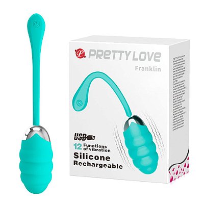 PRETTY LOVE FRANKLIN - Cápsula Vibratória em Silicone com 12 Modos de Vibração - 7,2 X 3,5 CM | Cor: Verde