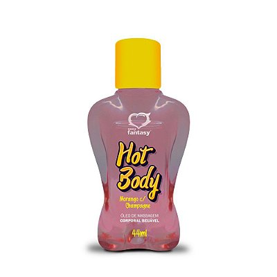 Oleo De Massagem Corporal Beijavel Morango Com Champagne Hot Body - Sexy Fantasy