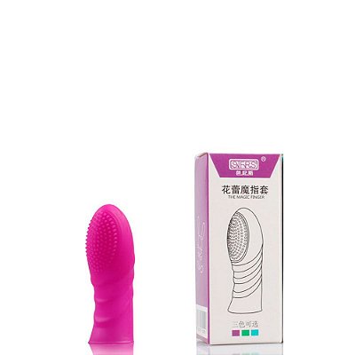 Dedeira Em Silicone Com Saliências Massageadoras 7 X 1,8 Cm | Cor: Roxo