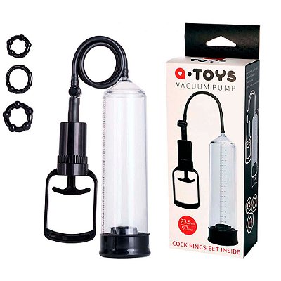 Q-TOYS VACUUM PUMP - Bomba Peniana Manual com Manopla - 22 X 6,1 CM