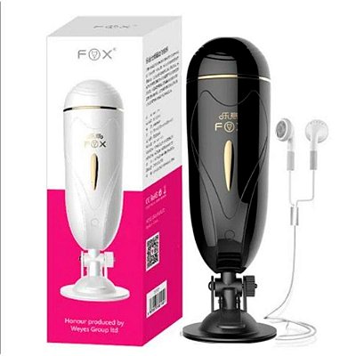 Masturbador em Formato de Vagina em Cyberskin com Vibro e Ventosa e Som - Fox