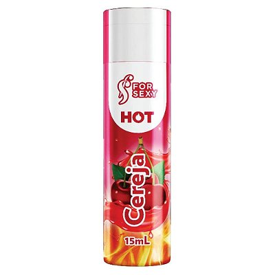 Gel Para Massagem Comestível Sensação HOT 15mL Cereja - FOR SEXY