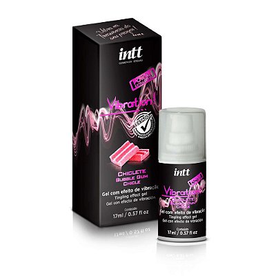 INTT COSMÉTICOS VIBRATION - Gel Excitante Unissex Beijável Que Vibra, Pulsa E Esquenta 17 mL | SABOR: Chiclete