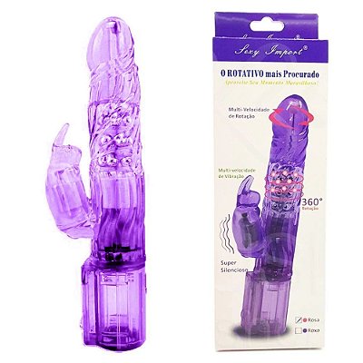 JACK RABBIT - Vibrador Rotativo Com Estimulador De Clítoris E Multivelocidade De Vibração E Rotação