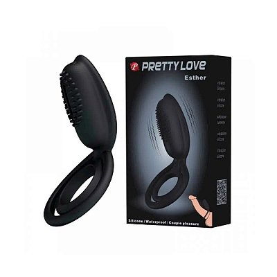PRETTY LOVE ESTHER - Anel Peniano em Silicone Soft Touch com Vibração Única - 10,5 X 3,8 CM