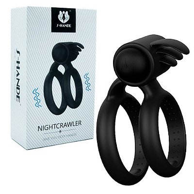 Anel Peniano Duplo Para Pênis E Escroto Com Estimulador De Clitóris - NIGHTCRAWLER S-HANDE