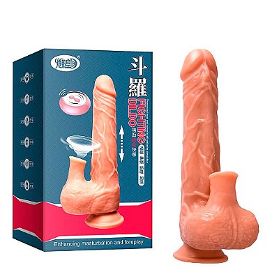 FIGHTING DILDO - Pênis Realístico Com Função Vai E Vem, Sucção, Aquecimento E Controle Remoto Sem Fio - 15,4 X 4,3 CM