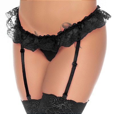 Calcinha Fio Dental Liga com Saia Embutida - LINGERIE PIMENTA SEXY