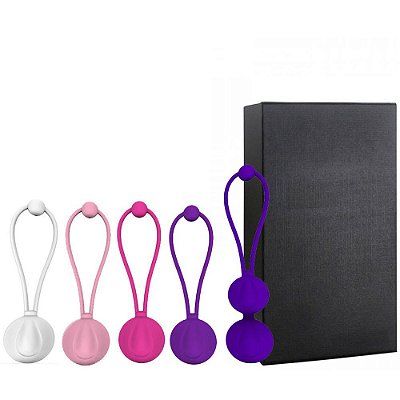 LULU-5 - Kit Bolas Para Pompoarismo Em Silicone Com 5 Pesos