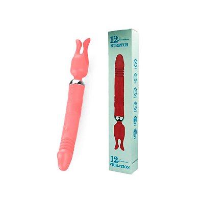 Vibrador Ponto G E Estimulador de Clitóris Com Formato Em Glande, Função Vai E Vem E 12 Modos De Vibrações | Cor: Rosa