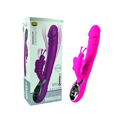 Female Vibrator - Vibrador Ponto G E Estimulador De Clitóris Borboleta, 12 Modos De Vibrações E Aquecimento | Cor: Pink