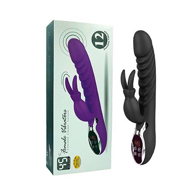 Female Vibrator - Vibrador Ponto G Texturizado E Estimulador De Clitóris Com 12 Modos De Vibrações | Cor: Preto