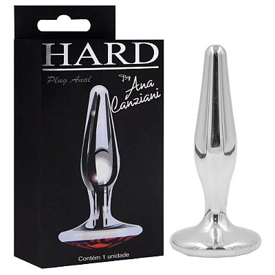 Plug Anal Iupi Em Metal Com Joia  9,5 x 3 Cm Cromado - HARD