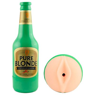 Safe Sex Pure Blonde - Masturbador Masculino Garrafa Com Formato de Vagina Texturizada - 16 X 1,7 CM