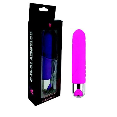 Vibrator G-Spot - Vibrador Personal Em Silicone Com Textura E 12 Modos De Vibração 13 X 2,5 Cm | Cor: Rosa