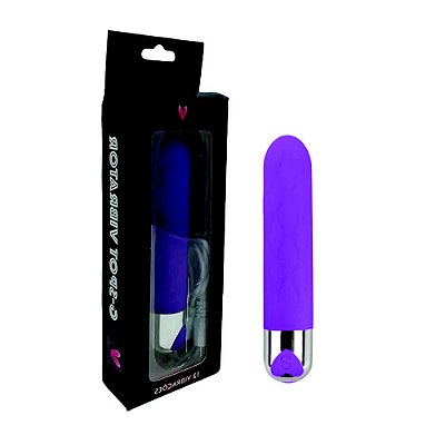 Vibrator G-Spot - Vibrador Personal Em Silicone Com Textura Estriado E 12 Modos De Vibração 13 X 2,5 Cm | Cor: Roxo