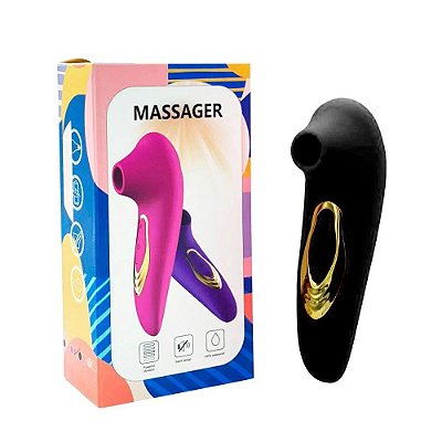 Vibrador Estimulador De Clitóris Feito Em Silicone Aveludado Com 5 Modos De Vibração Recarregável 11,7 X 3,6 Cm | Preto