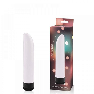 Vibrador Personal com Vibração Multivelocidade e Textura Estriado Branco 13,5 X 2,5 Cm - Youvibe